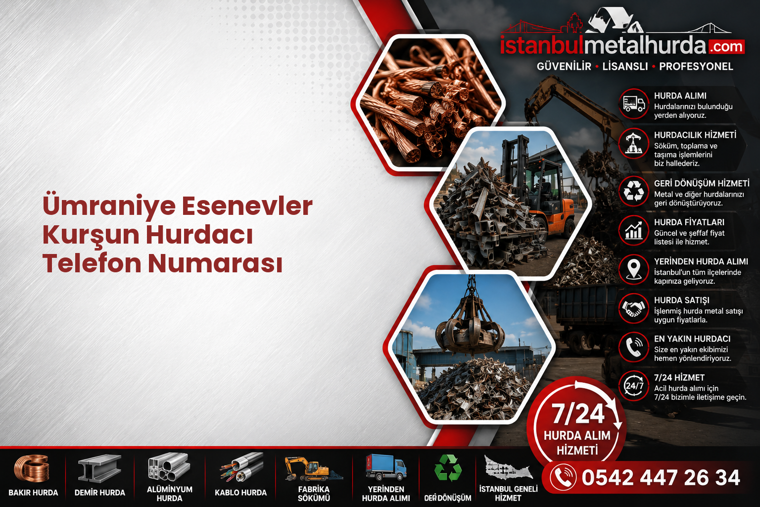 Ümraniye Esenevler Kurşun Hurdacı Telefon Numarası