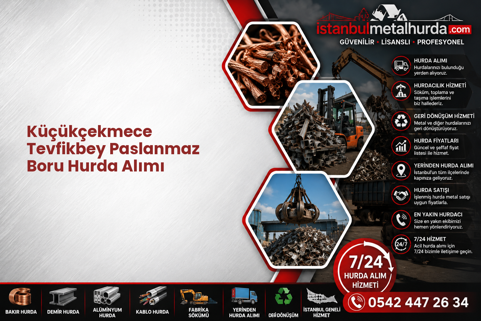 Küçükçekmece Tevfikbey Paslanmaz Boru Hurda Alımı