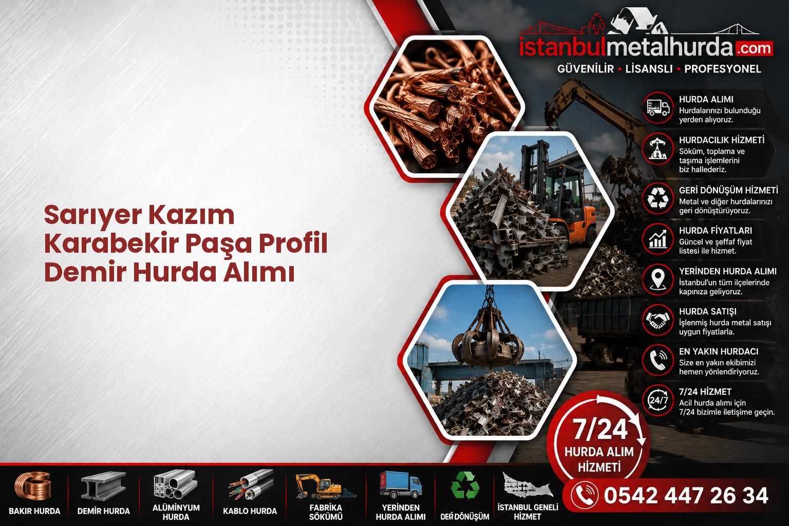 Sarıyer Kazım Karabekir Paşa Profil Demir Hurda Alımı